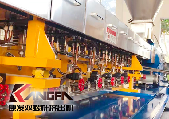 康發售后服務無止境！客戶水拉條JSH-75雙螺桿擠出機 普通玻纖增強改性售后維保記
